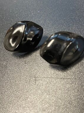 Polished Black Tumbled Stones - earrings B2